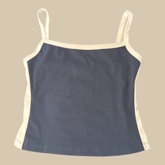 🤍 White Fox Navy & Cream Contrast Cami Top – Size M - Picture 1 of 5